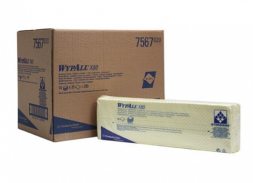 Нетканый протирочный материал WYPALL®  X80 (салфетки желтые в пачке 25шт)